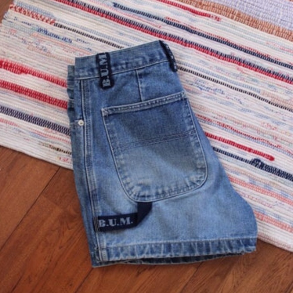 Vtg 90s Bum Equipment Jean Shorts Carpenter Shorts